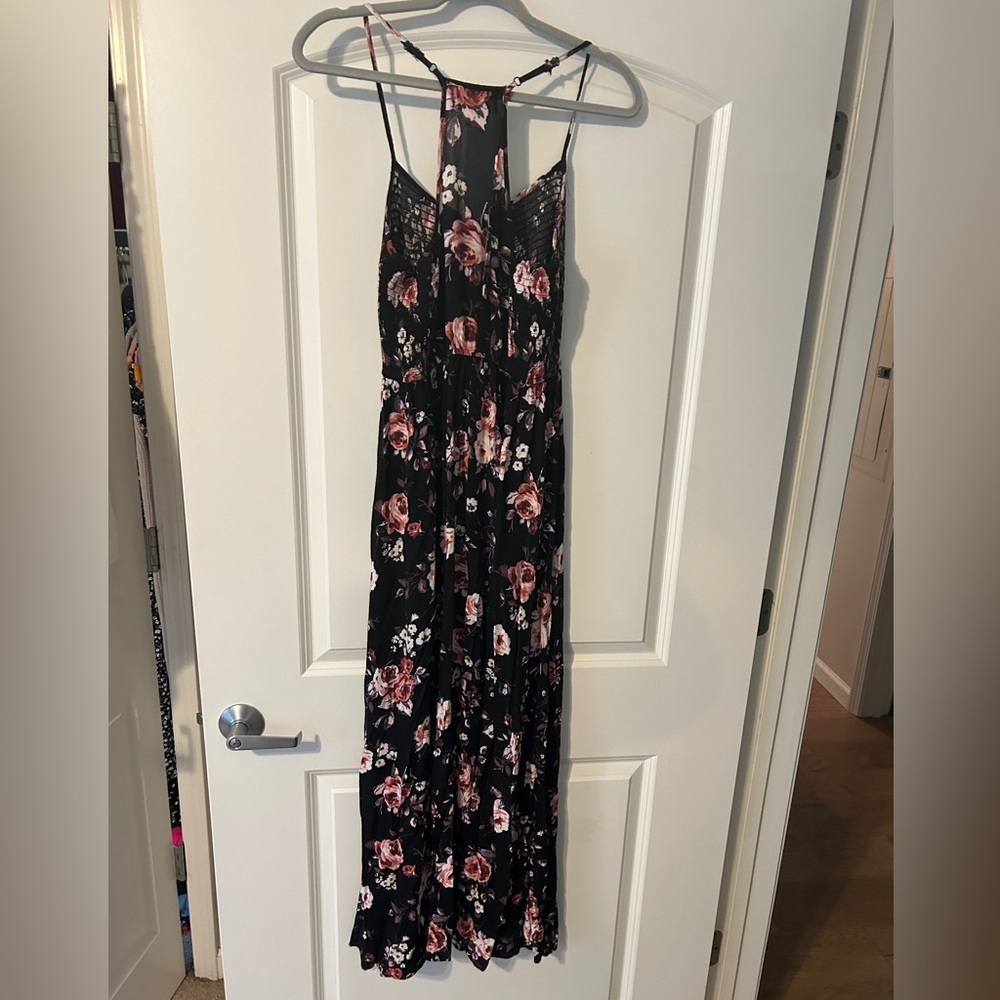 Band of Gypsies Black Floral Dress Size Medium - Picture 4 of 4